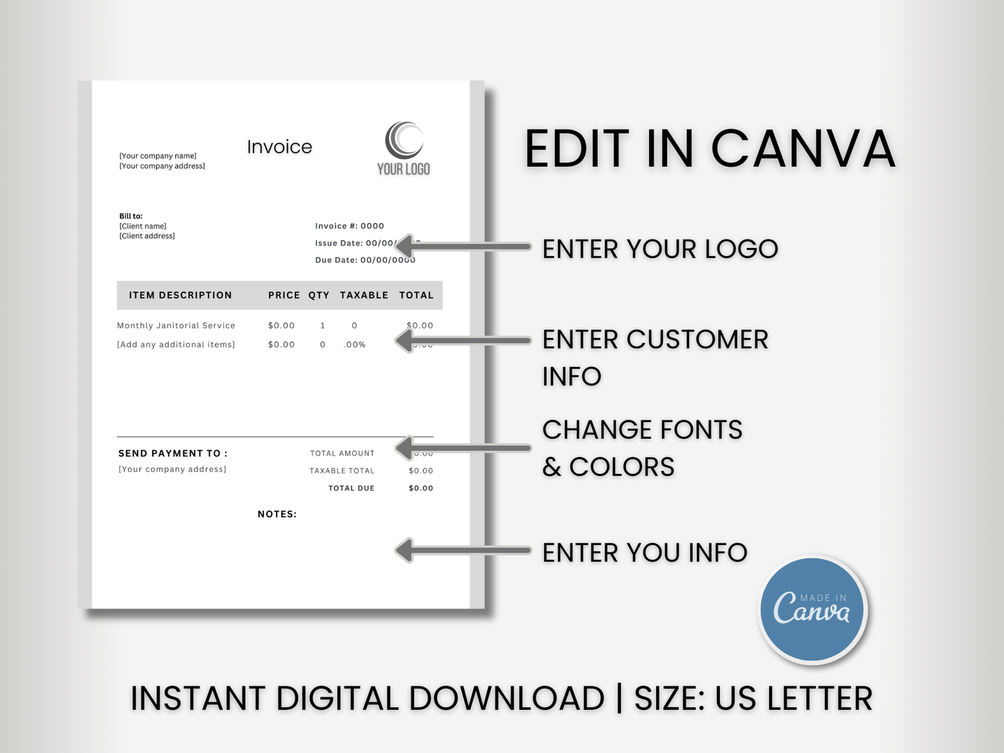 65+ Page Janitorial Business Forms Bundle