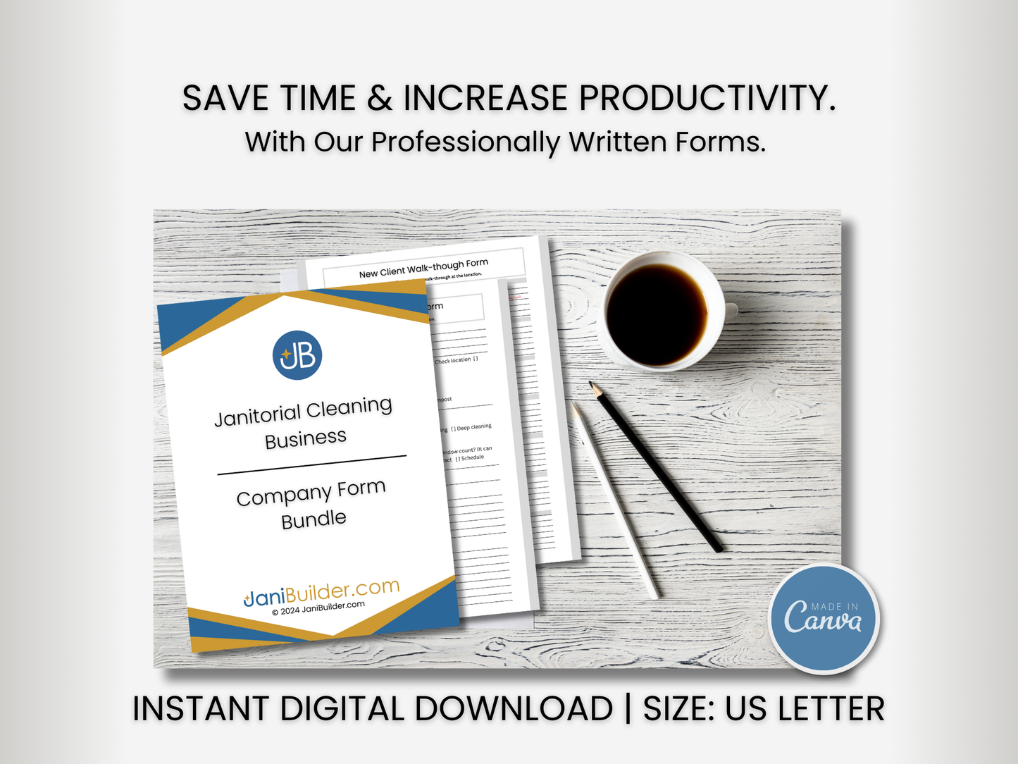 65+ Page Janitorial Business Forms Bundle