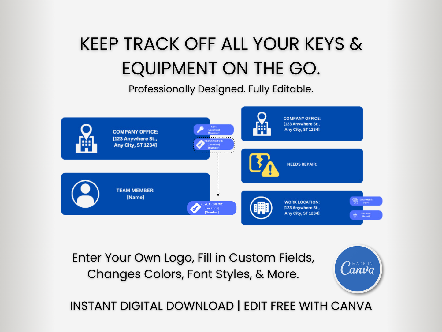 Janitorial Key and Equipment Trackers